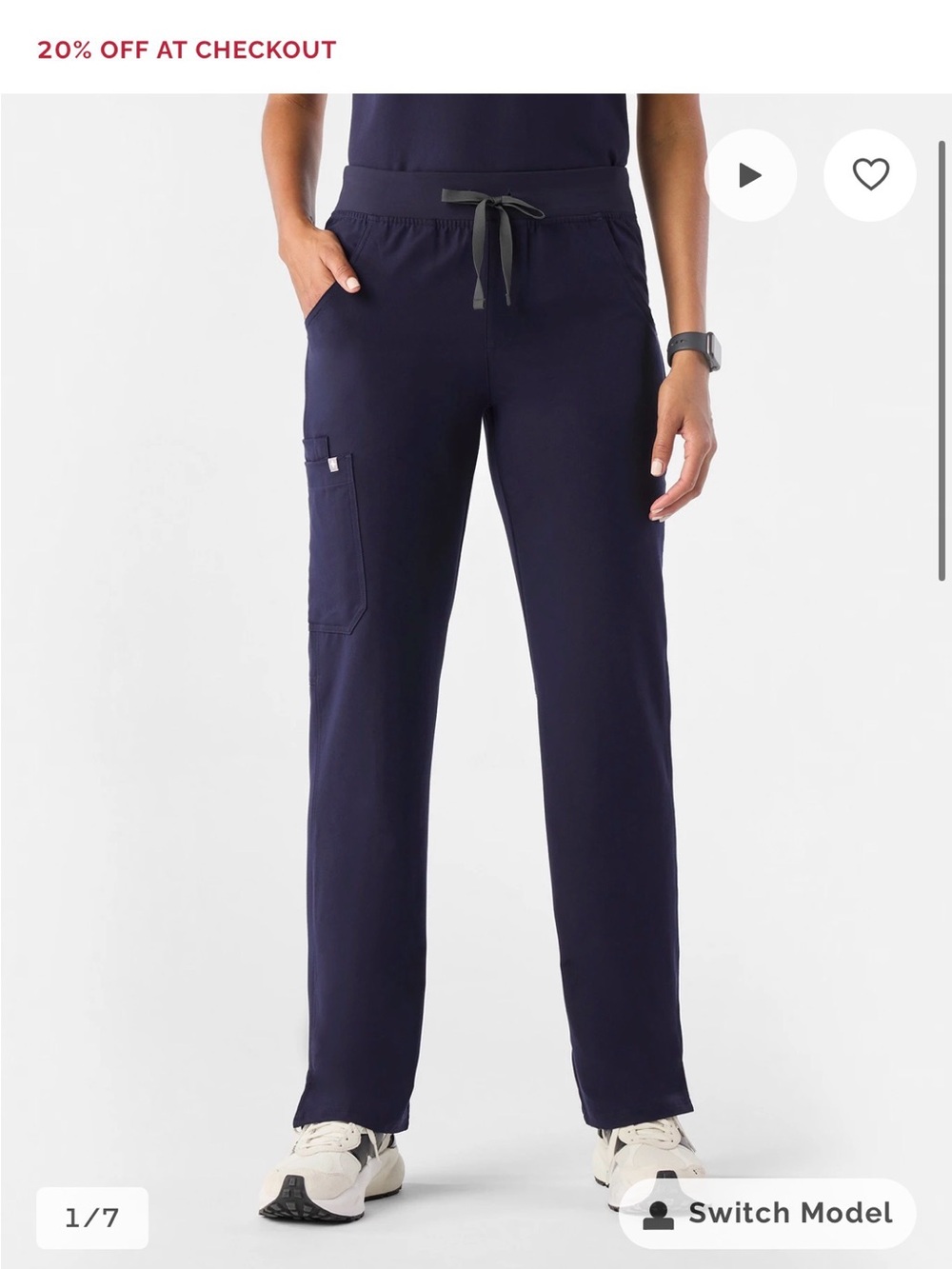 Figs Navy Technical Collection Cargo Scrub Pants Size: M Tall